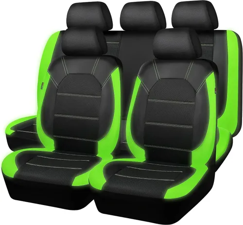 Vista 32 de CAR PASS Fundas de cuero para asientos delanteros solamente, con fundas de asiento delantero de malla de aire, transpirables, fundas de asiento