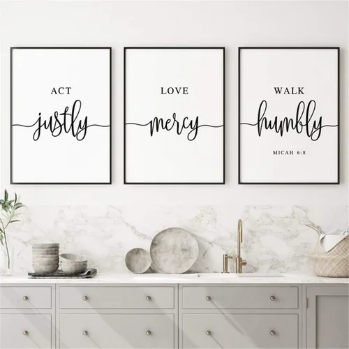 Vista 27 de NATVVA Pósteres de lienzo blanco y negro con texto en inglés "Eat Pray Love", impresiones artísticas de 3 piezas con marco interior de madera