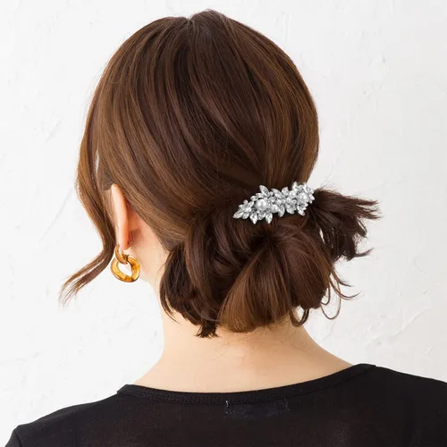 Vista 6 de WHAVEL 2 pinzas para el pelo de perlas, pinzas para el cabello con diamantes de imitación, accesorios de perlas para dama de honor, boda