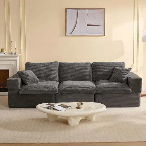 Vista 23 de Sofás seccionales de 106.3 pulgadas para sala de estar, sofá en nube, sofá modular seccional, sofá convertible, sofá de asiento profundo, juego