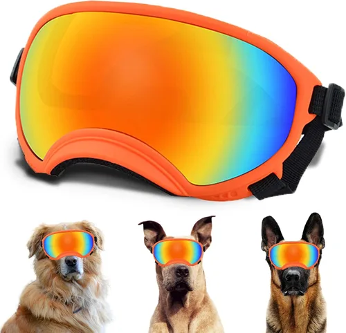 Vista 21 de Gafas de sol para perros medianos con correa ajustable, protección UV, gafas de sol para cachorros a prueba de viento, adecuadas para mascotas