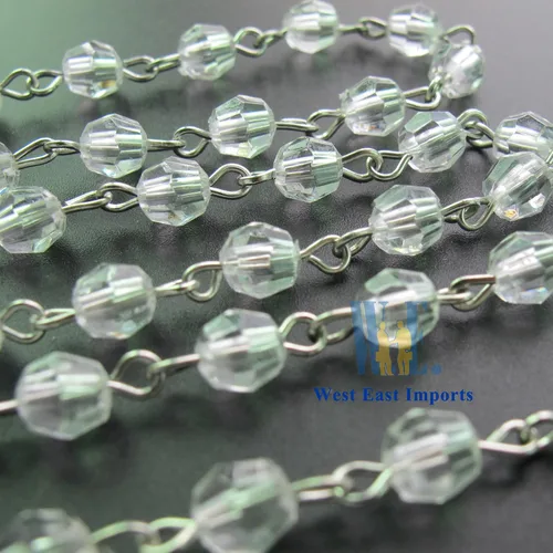 Vista 7 de Bautizo Favores (24PCS) Mini Rosarios de perlas simuladas con detalles chapados en Sivler - Reduerdos Mini rosarios/Recuerditos De Bautismo