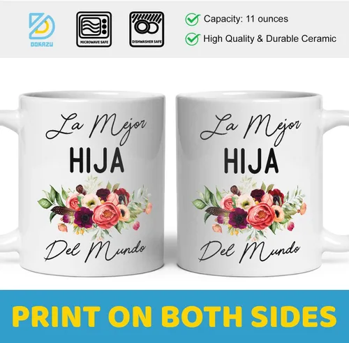 Vista 5 de Fantastic Gifts Taza La Mejor Hija Del Mundo, regalo para hija, taza de la mejor hija del mundo, regalo de cumpleaños, regalo para el día de la Madre