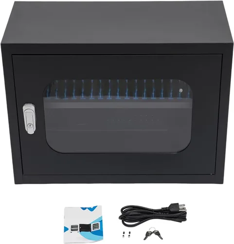 Vista 7 de 20 Unit Device Charging Station, Charging Cabinet for Cellphones & Tablet Computers, Mobile Phone Charging Cabinet with Charger Cable Management or