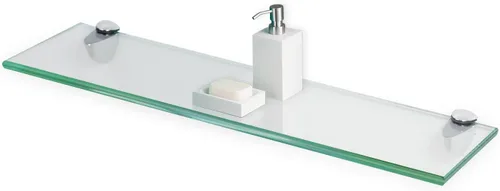Vista 10 de Fab Glass and Mirror Estantes de vidrio cortados a medida, borde plano de 1/2 pulgada de grosor, estantes flotantes de vidrio templado montados
