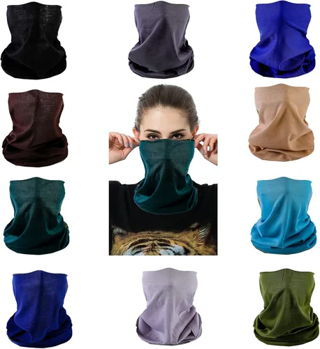 Vista 14 de Mascarillas de Polaina para el Cuello, Bufanda en Tubo, Bandanas Sin Costuras, Pañuelos para el Rostro, Cubierta Multiusos para la Cabeza