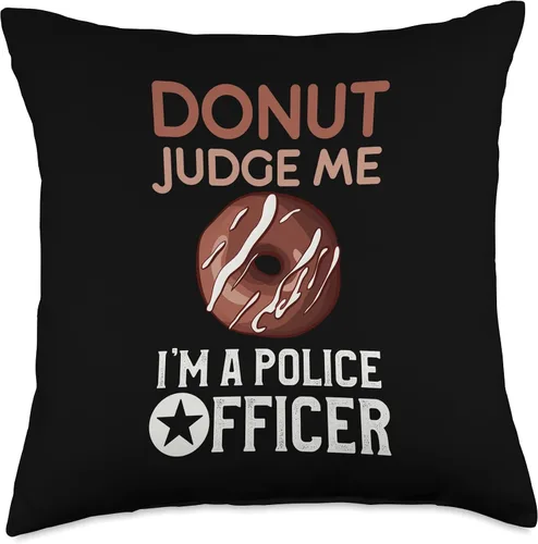 Vista 4 de Police Academy Graduation Clothing Store Company Police Academy Graduation-Funny Donut Judge Me - Almohada de graduación, 16 x 16 pulgadas