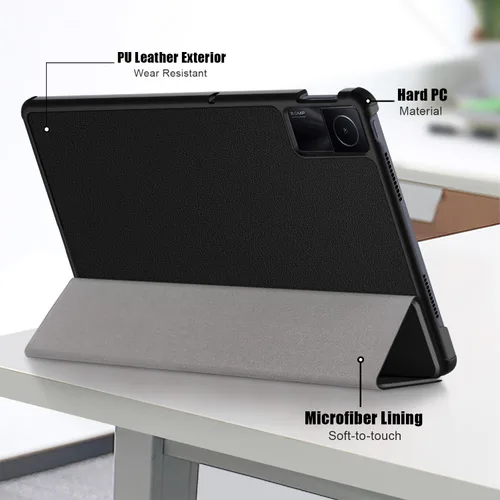 Vista 3 de Funda para Xiaomi Redmi Pad SE de 11 pulgadas, carcasa rígida con soporte delgado y parte trasera protectora para Redmi Pad SE 11 2023 con función