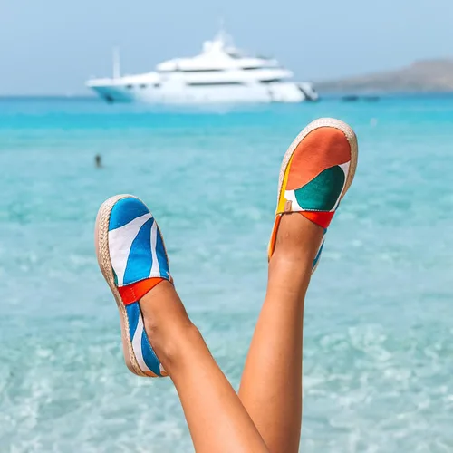 Vista 4 de UIN Alpargatas para mujer, de punto, ligeras, informales, cómodas, pintadas, para viajes, Marbella II