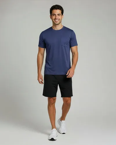 Vista 4 de Real Essentials Paquete de 4 camiseta deportiva de manga corta Dry-Fit para hombre (disponible en tallas grandes y altas)