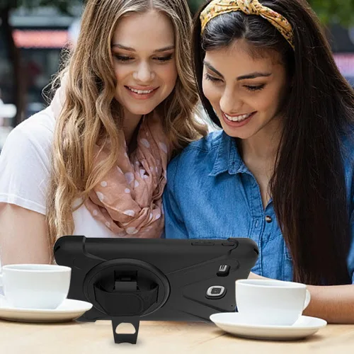 Vista 7 de Funda para Samsung Galaxy Tab E 8.0, resistente híbrida, a prueba de golpes, con función atril y correa de mano para Samsung Galaxy Tab E 32GB