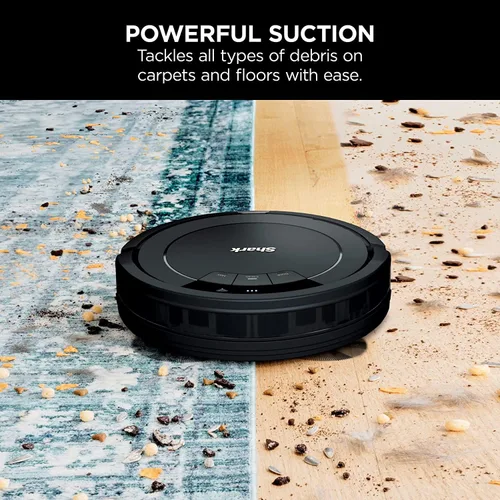 Vista 5 de Shark ION Robot Aspiradora, conexión Wi-Fi, limpieza multisuperficie, alfombras, suelos duros (negro)