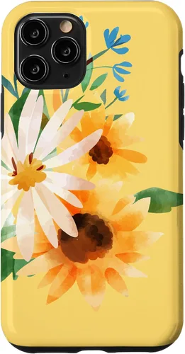 Vista 27 de iPhone 16 Yellow Sunflower Vintage Flower Petals Case