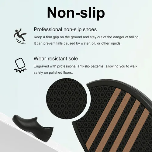 Vista 4 de Haifago Zapatos de chef antideslizantes para mujer zapatos de trabajo para servicio de alimentos para mujer zapatos de trabajo para restaurante