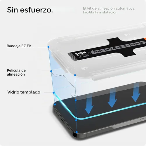 Vista 3 de Spigen Protector de pantalla de vidrio templado compatible con iPhone 14 Plus/iPhone 13 Pro Max, protección de sensor