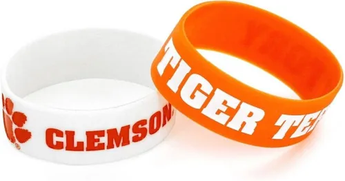 Vista 5 de aminco NCAA - Juego de pulseras de goma de silicona para niños, paquete de 2 2-Color del