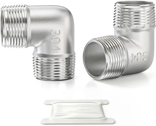 Vista 29 de TAISHER 2 piezas de acero inoxidable 304 accesorios de codo de 90 grados, tubo hembra NPT de 1 pulgada a 1 pulgada NPT hembra 304 accesorio