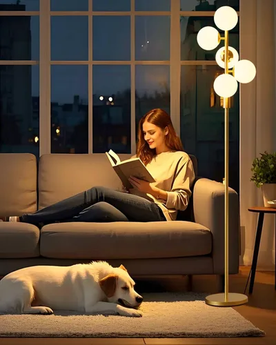 Vista 16 de Lightdot Lámpara de pie rosa regulable de 60 pulgadas, lámparas de pie de mediados de siglo con 3 bombillas G9 de 3000 K de color blanco cálido