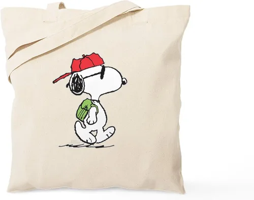 Vista 10 de CafePress Snoopy Un verdadero manjar Bolso de compras reutilizable de lona natural color beige