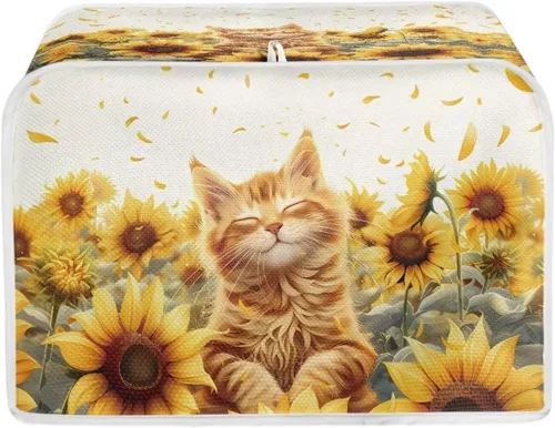 Vista 32 de Talayituse Autumn Maple Leaf Print Toaster Cover 2 Slice Bread Toaster Oven Cover Washable Toasters Dust Covers Kitchen Small Appliance Covers