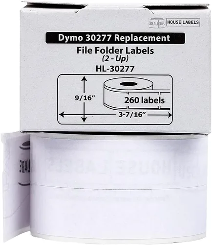 Vista 2 de HOUSELABELS DYMO 30277 - Etiquetas para carpetas de archivos compatibles (9/16 x 3-7/16 pulgadas; 2 en adelante), adhesivo permanente fuerte