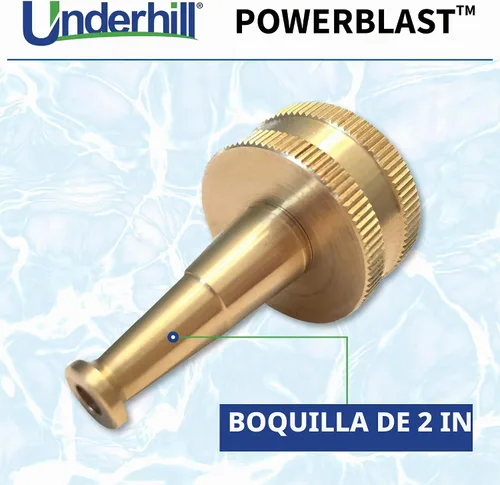 Vista 2 de Underhill PowerBlast Super Sweeper - Boquilla de manguera de agua de jardín de 2 pulgadas, pulverizador, chorro, 7 GPM 80 PSI, entrada de rosca