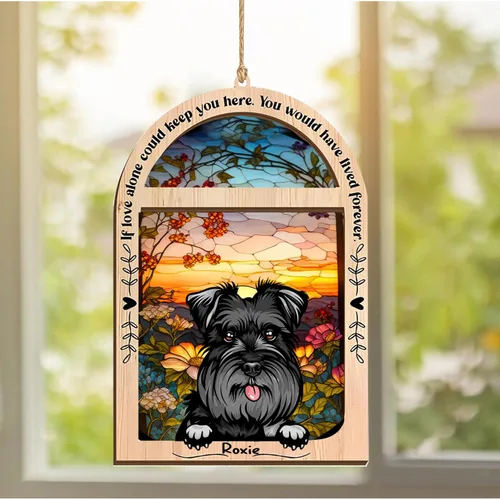 Vista 354 de LOVELYPOD Adorno de Navidad personalizado de sabueso afgano, atrapasoles con nombre, regalos de pérdida de mascotas, regalos para amantes