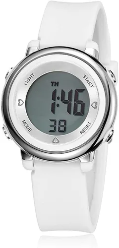 Vista 23 de Relojes digitales para mujer, pantalla LED, correa de silicona, reloj militar, multifunción, impermeable, alarma, cronómetro, retroiluminación LED