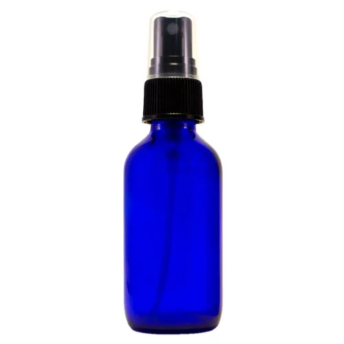 Vista 4 de Botella de vidrio ámbar de 2 fl oz con tapa de spray negra (paquete de 6)