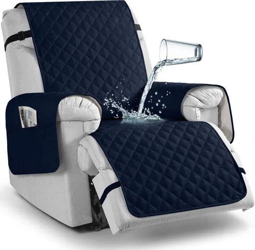 Vista 29 de TAOCOCO - Funda antideslizante para silla reclinable, funda para sofá, funda para silla reclinable pequeña con correas elásticas, protector