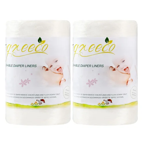 Vista 8 de wegreeco Revestimientos de pañales sin perfume, sin fragancia y sin cloro, 100 hojas por rollo (1 rollo)