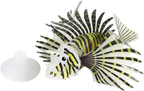 Vista 2 de Yoidesu Decoraciones de peces artificiales brillantes, peces falsos luminosos, peces de acuario, exquisito adorno de simulación, decoración de Negro