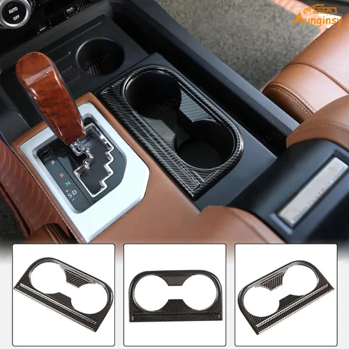 Vista 6 de Aunginsy Moldura del Portavasos del Reposabrazos Central del Asiento Delantero Compatible con Toyota Tundra 2014-2021, Cubierta Decorativa del Panel