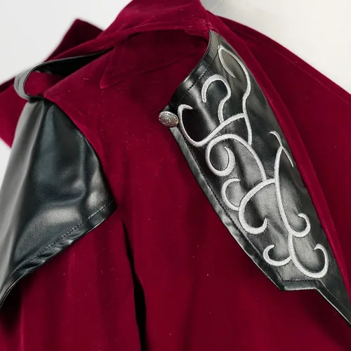 Vista 6 de Chaqueta gótica Steampunk con capucha para hombre, disfraz medieval de Halloween para cosplay