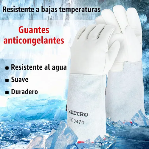 Vista 3 de BEETRO - Guantes anticongelantes de -292℉/-180℃ o superior para manejo de hielo seco, nitrógeno líquido, esponja e interior de algodón