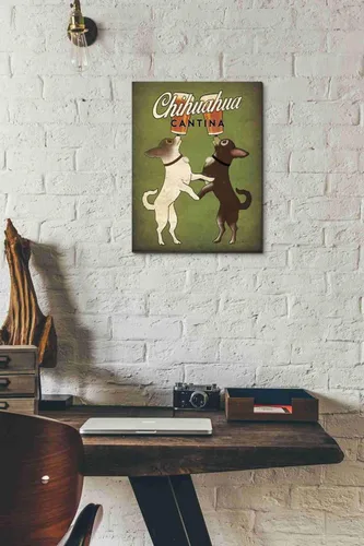 Vista 2 de Epic Graffiti 'Double Chihuahua v2' de Ryan Fowler, arte de pared en lienzo, 12 x 16 pulgadas