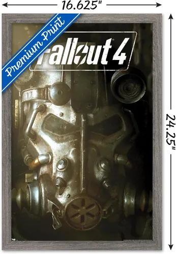 Vista 3 de Trends International Fallout 4 - Póster de pared de arte clave, 22.4 pulgadas de largo x 14.7 pulgadas, versión enmarcada en madera de granero
