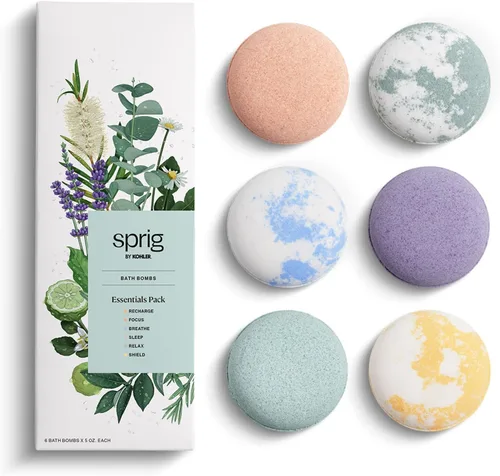 Vista 10 de Sprig by Kohler Bomba de baño de eucalipto + menta, botánicos naturales e ingredientes de primera calidad para el cuidado de la piel
