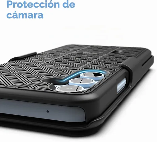Vista 4 de DuraClip - Funda para Samsung Galaxy A54 5G con clip de funda y soporte (negro mate) (A54 5G)