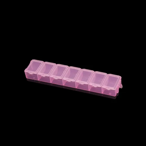 Vista 8 de Caja de almacenamiento transparente rectangular de plástico de 5.2 in, organizador de manualidades, manualidades, cuentas de bricolaje, caja de Azul