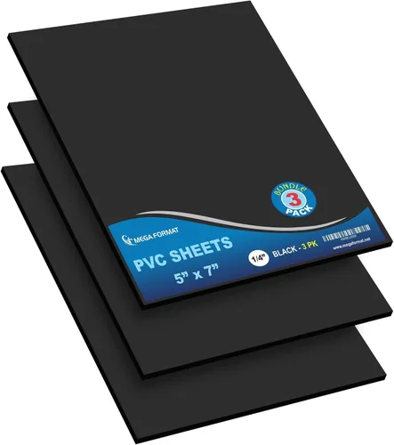 Vista 99 de Mega Format Hojas de plástico de PVC expandido – Hoja negra rígida de 5 x 7 pulgadas para manualidades, señalización y exhibiciones – Sintra Negro