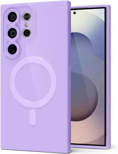 Vista 67 de Svanove Funda magnética de silicona para Samsung Galaxy S22, compatible con Magsafe, bonita funda para mujer, goma de gelatina brillante delgada
