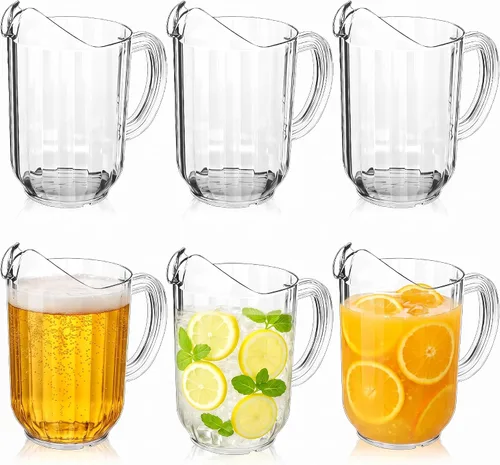 Vista 17 de Tessco 12 Pcs Plastic Pitchers 60 Oz Clear Water Beer Jug Large,Classic (Pack of 2)