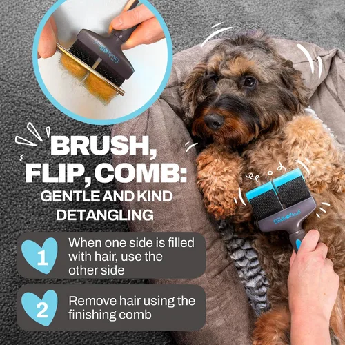 Vista 3 de Cepillo para garabatos para perros, pelo de perro, cepillo para caniches, Goldendoodle, Bernedoodle, Bernedoodle, flexible para perros, caniche