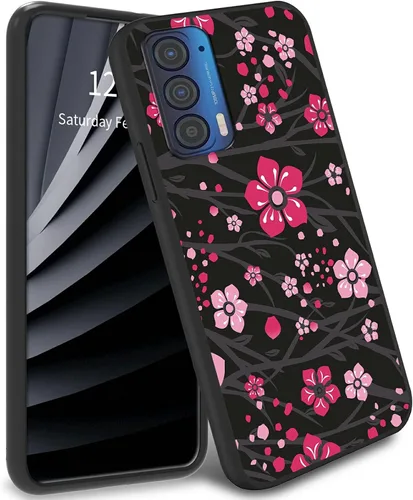 Vista 35 de Funda delgada para Moto Edge 2021 TPU con diseño de hojas de arte, cubierta de protección de cuerpo completo de goma de gel suave para Motorola Edge