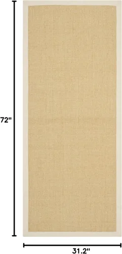 Vista 109 de Alfombra de sisal Safavieh, de color maíz y negro, tejida a mano, de la colección de fibras naturales; 5 x 8 pulgadas, NF441A, Tela, Gris / Gris
