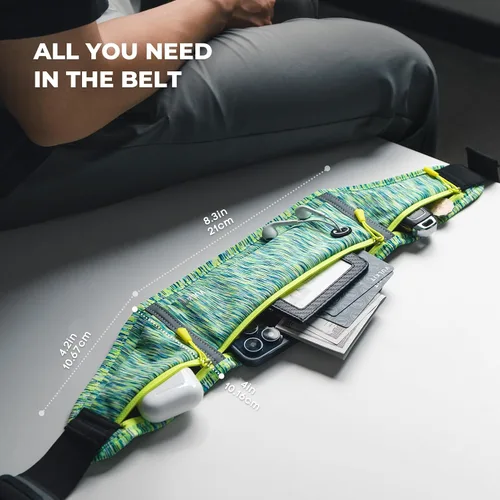 Vista 3 de VULKIT Cinturón delgado para correr para mujeres y hombres, soporte para teléfono celular para correr, riñonera de entrenamiento, bolsa de correr