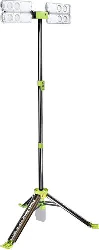 Vista 12 de PowerSmith Luz de trabajo recargable con soporte de 4500 lúmenes, luz de trabajo magnética, construcción de trípode de metal duradero, paneles