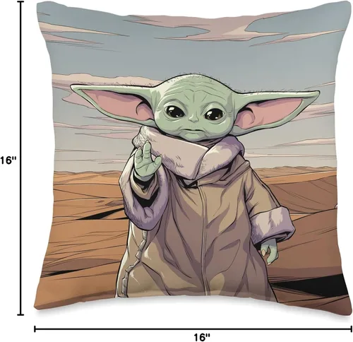 Vista 4 de Star Wars The Mandalorian The Child Grogu - Almohada de mano elevada