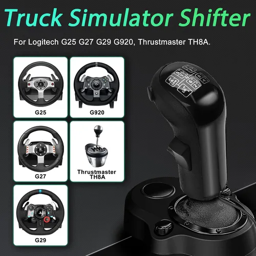 Vista 3 de CNSPEED USB Truck Simulator Shifter, Gearshift Knob for ATS & ETS2 Games, PC Sim Racing Shifter Compatible with Logitech G29 G27 G25 G920